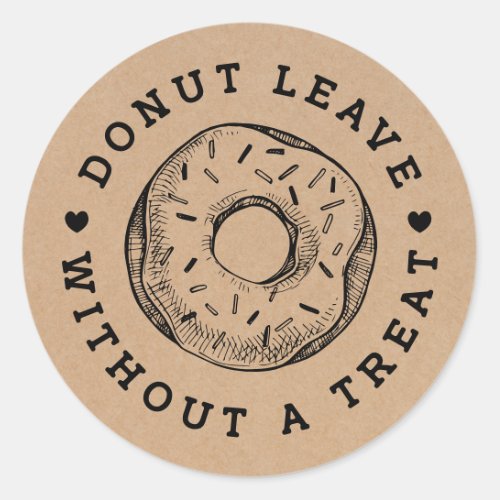 Love is Sweet Donut Wedding Kraft Round Sticker