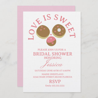 Love is sweet donuts Bridal Shower Invitation