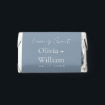 Love is Sweet Dusty Blue Bride Groom Names Wedding Hershey's Miniatures<br><div class="desc">Minimalist Simple Script Love is Sweet Dusty Blue Bride Groom Names Wedding Hershey's Miniatures</div>