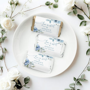 Love is sweet dusty blue floral hershey's miniatures