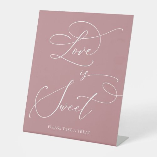 Love is Sweet Dusty Rose Minimalist Wedding Sign