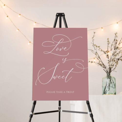 Love is Sweet Dusty Rose Minimalist Wedding Sign