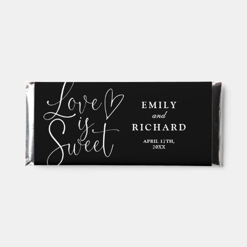 Love Is Sweet Elegant Black And White Wedding Hershey Bar Favors