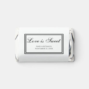 Love is Sweet Elegant Black and White Wedding Hershey's Miniatures