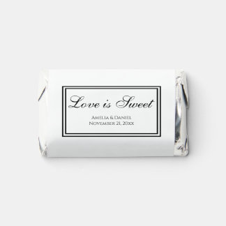 Love is Sweet Elegant Black and White Wedding Hershey's Miniatures