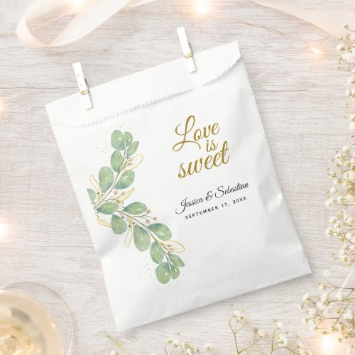 Love is Sweet Elegant Eucalyptus Wedding Favor Bag