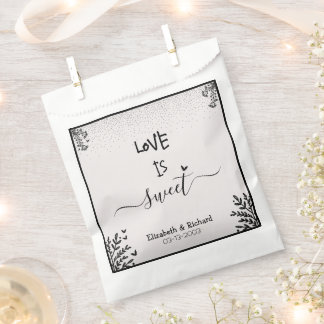 Love is sweet elegant fun script wedding favor bag