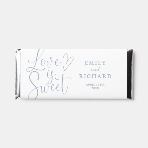 Love Is Sweet Elegant Modern Dusty Blue Wedding Hershey Bar Favors