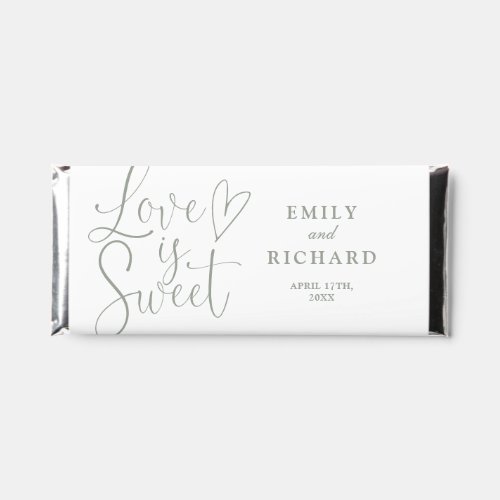 Love Is Sweet Elegant Modern Sage Green Wedding Hershey Bar Favors