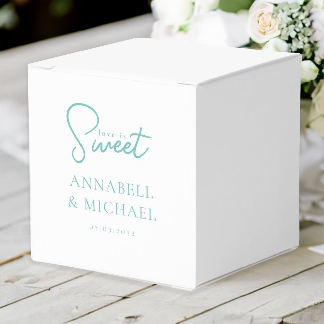 Love is Sweet! Elegant, Simpel, Wedding Favor Boxes (Love is Sweet! Elegant, Simpel, Wedding Favor Boxes with your names and date.)