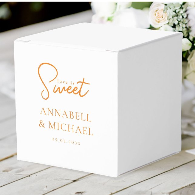Love is Sweet! Elegant, Simpel, Wedding Favor Boxes (Personalized Love is Sweet! Elegant, Simpel, Wedding Favor Boxes)