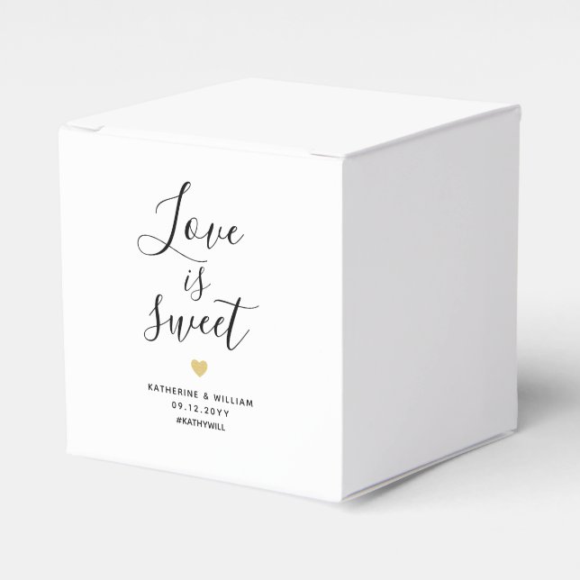 Love is Sweet Elegant Wedding Favor Box (Front Side)