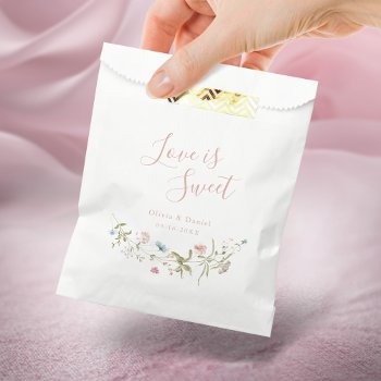 Love Is Sweet Elegant Wildflower Rustic Boho  Favor Bag by AvaPaperie at Zazzle