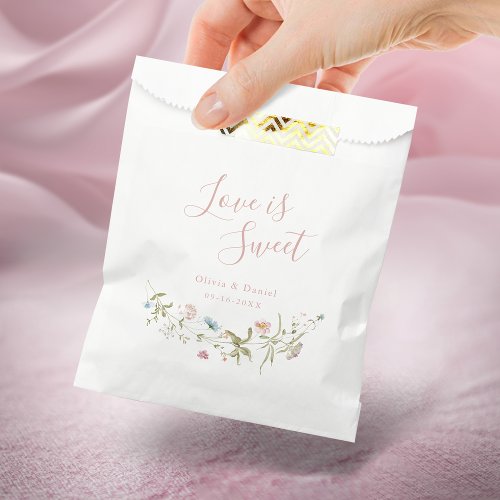 Love is sweet Elegant Wildflower Rustic Boho  Favor Bag