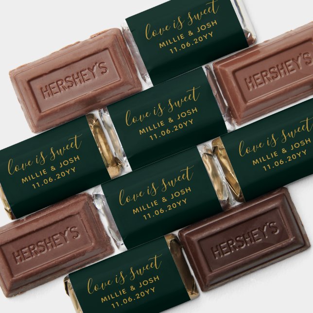 Love Is Sweet Emerald Green Gold Wedding Favors (Assorted)