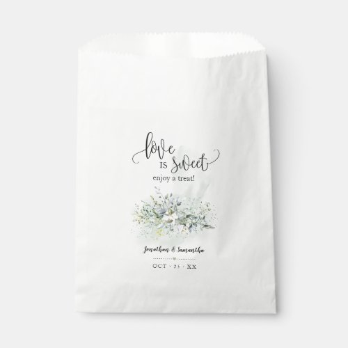 Love is sweet enjoy a treat Eucalyptus succulent Favor Bag