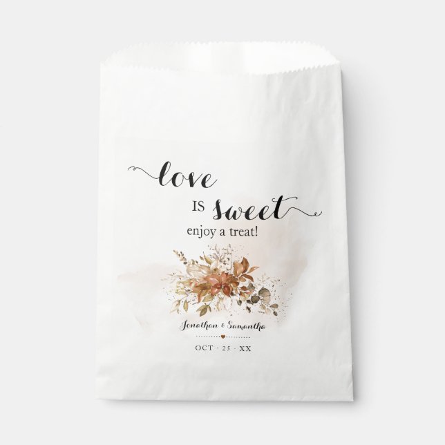 Love is Sweet Enjoy a Treat Fall Eucalyptus Shower Favor Bag (Front)