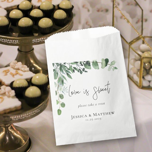 Love Is Sweet Eucalyptus Wedding Favor Bag (Love Is Sweet Eucalyptus Wedding Favor Bag)