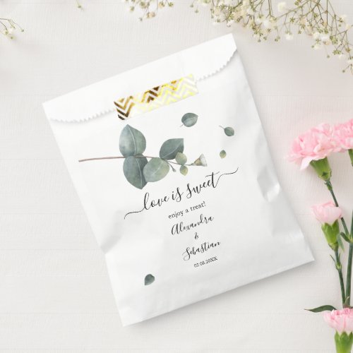 Love is Sweet Eucalyptus Wedding Sweet Treat Favor Bag