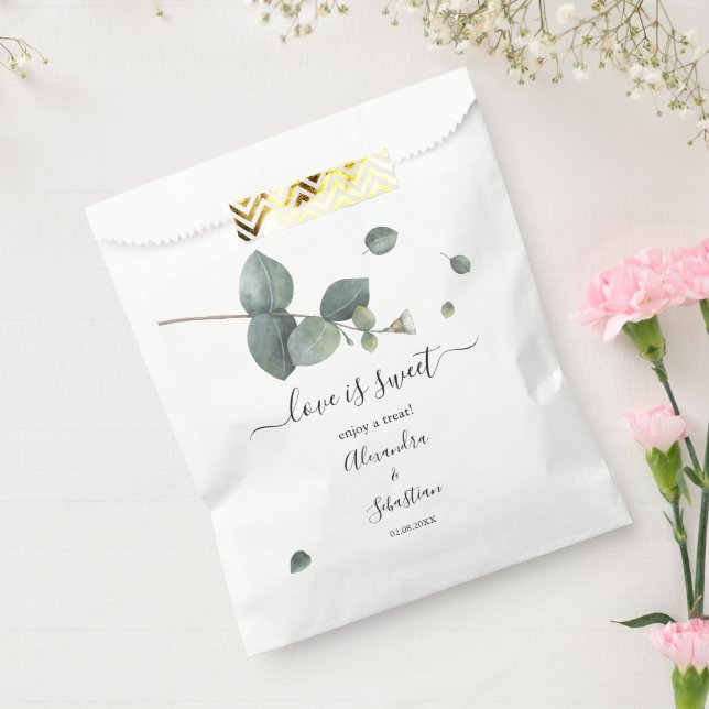 Love is Sweet Eucalyptus Wedding Sweet Treat Favor Bag (Sealed)