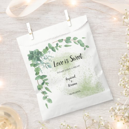 Love is Sweet Eucalyptus Wedding Treat Favor Bag