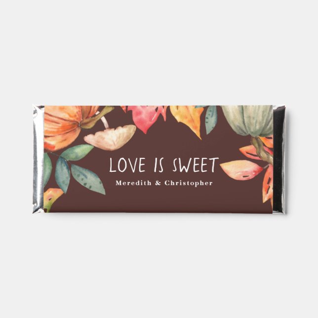 Love is Sweet Fall Wedding Hershey Bar Favors (Front)