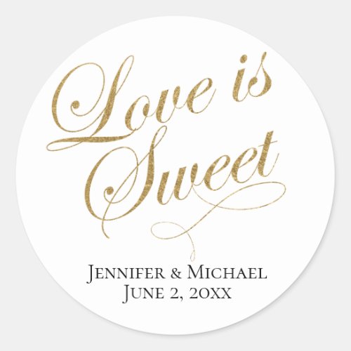 Love is Sweet Faux Gold Foil Script Favor Tag