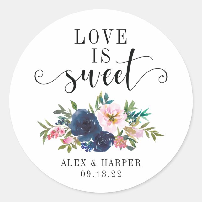 Love Is Sweet Favor Sticker Label (Front)