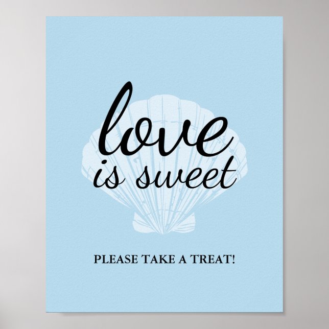 Love is Sweet Favors Sign Seaside Beach Blue (Front)