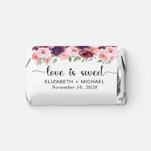 Love is Sweet Floral Watercolor Wedding Hersheys Miniatures