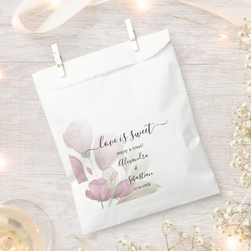 Love is Sweet Floral Wedding Sweet Treat  Favor Ba Favor Bag