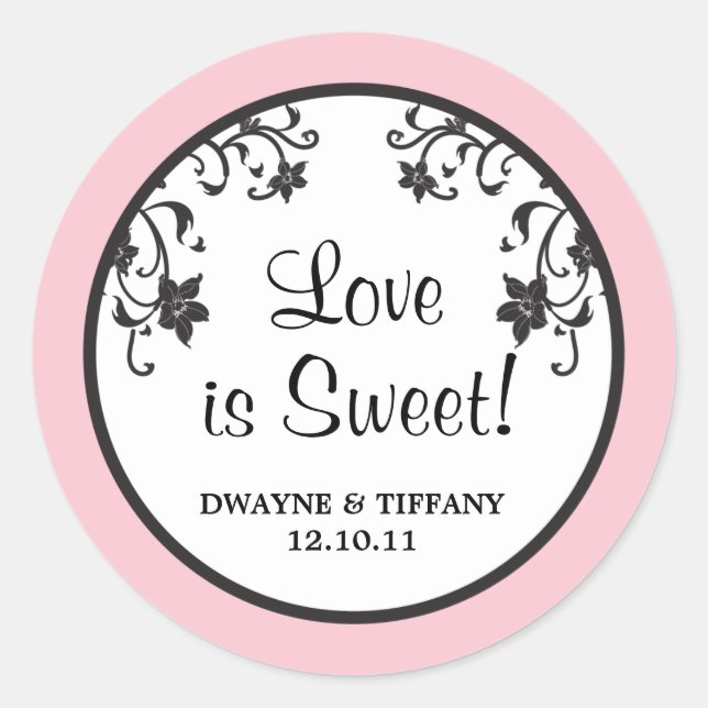 Love is Sweet - Flowers Classic Round Sticker (Front)