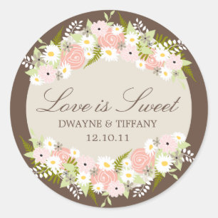 Love is Sweet - Flowers Classic Round Sticker