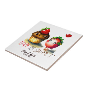 Love is Sweet Fun Ceramic Tile