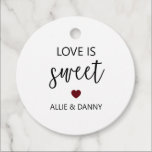 Love is Sweet Gift Tags, Burgundy Wedding Favor Tags<br><div class="desc">These personalized love is sweet favor tags are for sending guest to your bridal shower or wedding home with a sweet treat.</div>