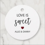 Love is Sweet Gift Tags, Burgundy Wedding Favor Tags<br><div class="desc">These personalized love is sweet favor tags are for sending guest to your bridal shower or wedding home with a sweet treat.</div>