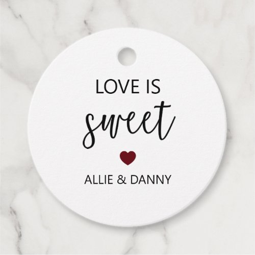 Love is Sweet Gift Tags Burgundy Wedding Favor Tags