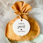 Love is Sweet Gift Tags, Burgundy Wedding Favor Tags<br><div class="desc">These personalized love is sweet favor tags are for sending guest to your bridal shower or wedding home with a sweet treat.</div>