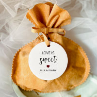 Love is Sweet Gift Tags, Burgundy Wedding