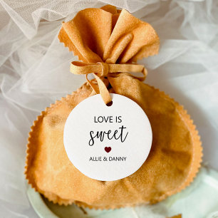 Love is Sweet Gift Tags, Burgundy Wedding Favor Tags