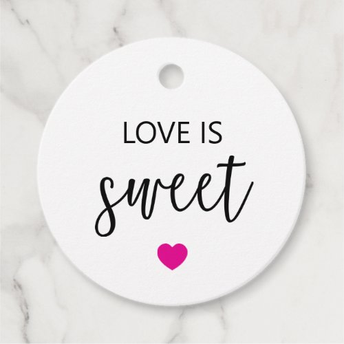 Love is Sweet Gift Tags Fuchsia Wedding Favor Tags