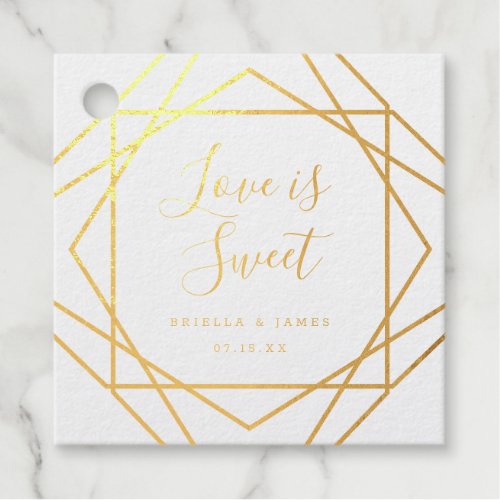 Love is Sweet gold foil wedding Foil Favor Tags