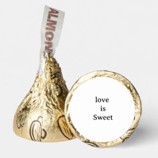 Love is Sweet Gold White Heart Script Hershey®'s K Kisses®