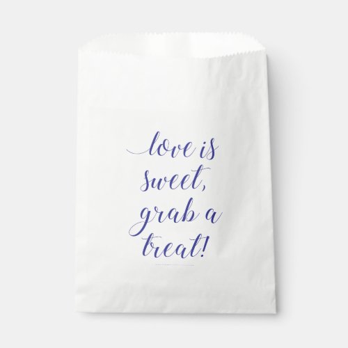 Love Is Sweet Grab A Treat Navy Blue Favor Bag