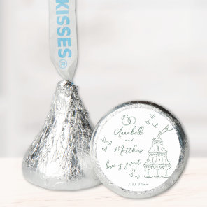 Love Is Sweet Green Hand Drawn Wedding Hershey®'s Kisses®