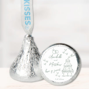 Love Is Sweet Green Hand Drawn Wedding Hershey®'s Kisses®