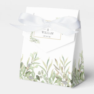 Love Is Sweet Greenery Foliage Wedding Favor Boxes