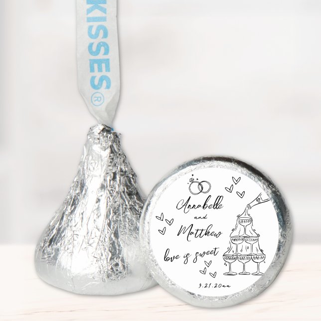 Love Is Sweet Hand Drawn Wedding Hershey®'s Kisses® (Love Is Sweet Hand Drawn Wedding Hershey®'s Kisses®)