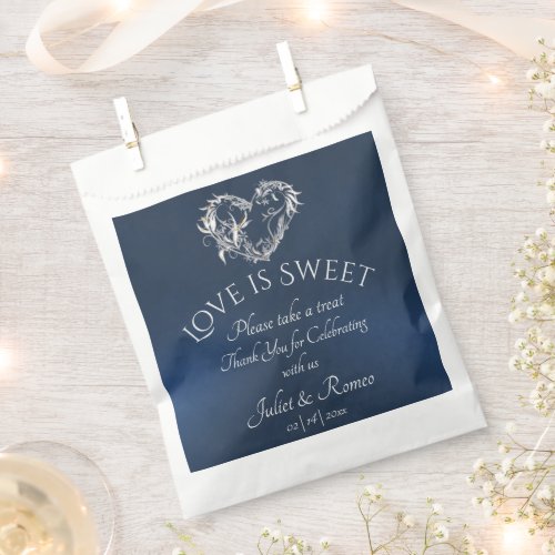 Love is Sweet, Heart - Blue Favor Bag