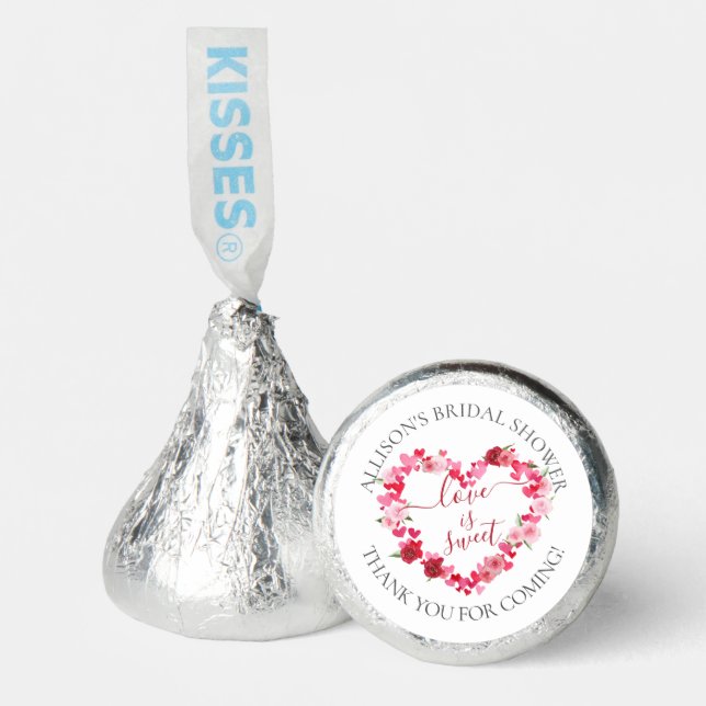Love Is Sweet Heart Bridal Shower Hershey®'s Kisses® (Front)